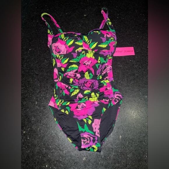 Betsey Johnson Other - NEW BETSEY JOHNSON BRIGHT FLORAL ONE PIECE SWIMSUIT SZ XL